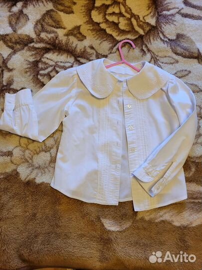 Блузка белая школьная 122 128