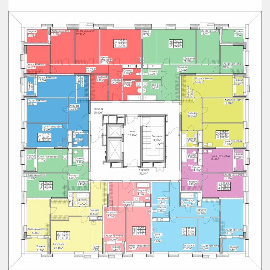 1-к. квартира, 38,3 м², 14/17 эт.