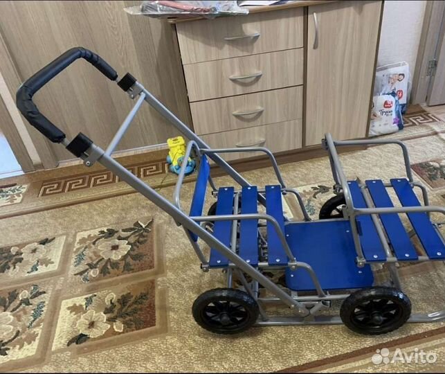 Санки для двойни или погодок с большими колесами