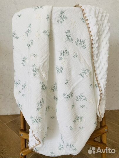 Плед покрывало муслин плюш детское