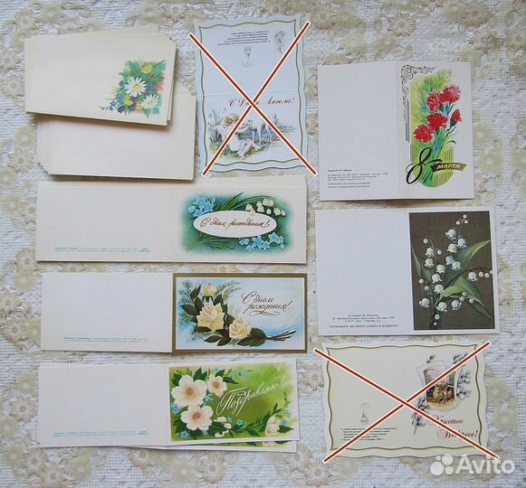 Мини открытки в конвертах СССР