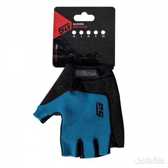 Велоперчатки STG Fit Skin, размер M, синий с черным