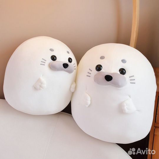 Детская игрушка нерпа антистресс подушка