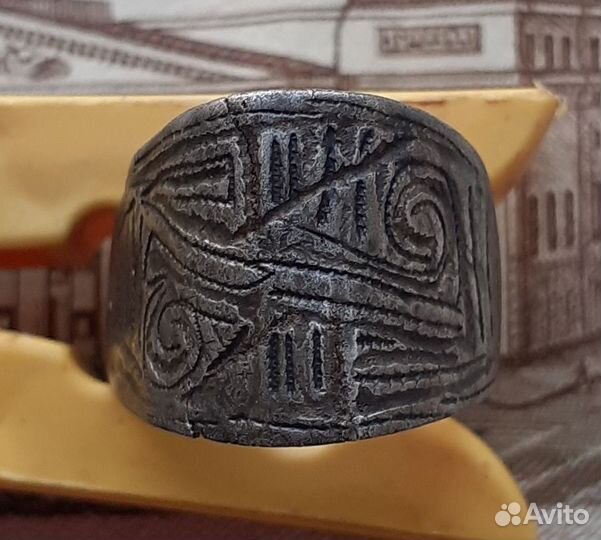 Перстень фино - угры 11 - 12 век серебро