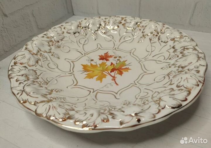 Блюдо для фруктов «Кленовые листья». Дулево