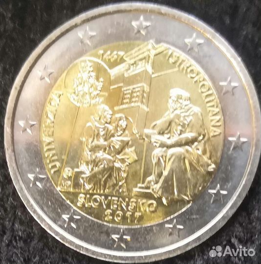 2 евро монета Словакии 2017 года памятная