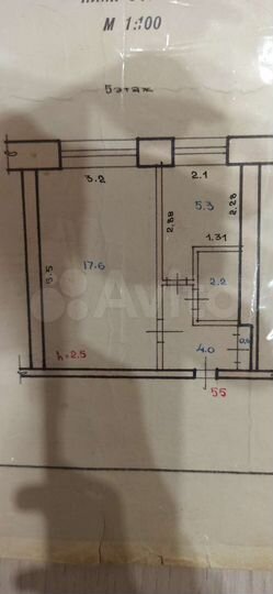 1-к. квартира, 29,7 м², 5/5 эт.