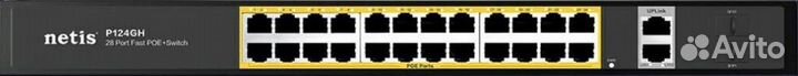 Коммутатор 24port 10/100M POE 4GE combo P124GH netis