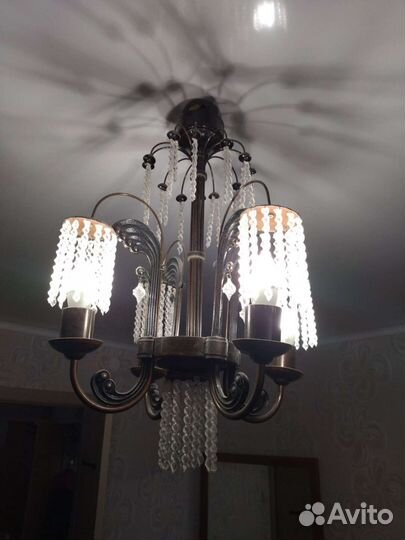 Хрустальная люстра СССР винтажная