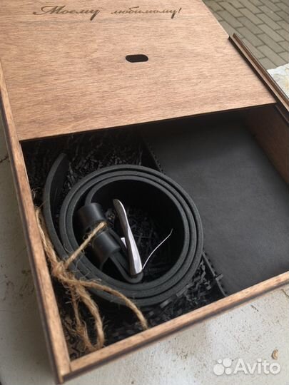 Подарочный набор для мужчины ремень портмоне кожа