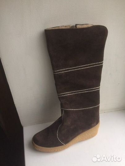 Женские сапоги из замши