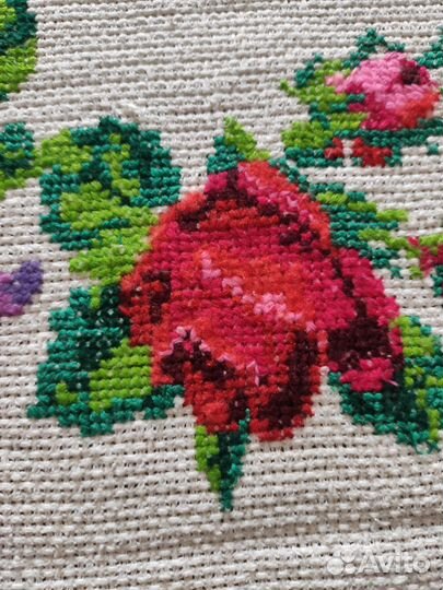 Скатерть винтаж ручная вышивка б/у