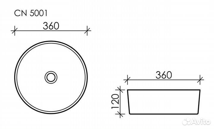 Раковина накладная Ceramica nova Element Cn5001