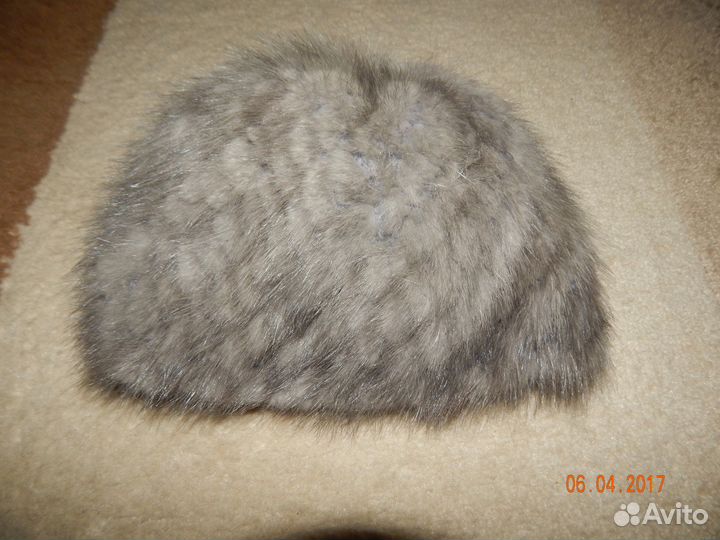 Шапка норковая вязаная