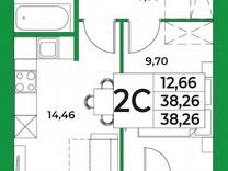 1-к. квартира, 38,3 м², 2/9 эт.