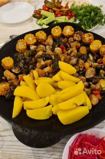 Узбекская чугунная сковорода Садж новый