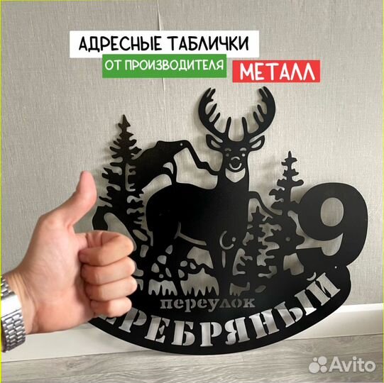Табличк адресная из металла
