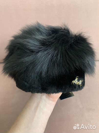 Шапка из песца с мутоном