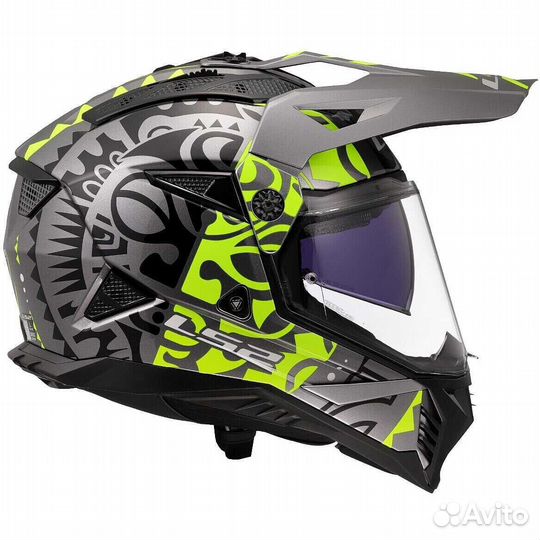 LS2 MX702 pioneer 2 rangi Off-Road Full Face Motorcycle Мотошлем Fluorescent Yellow