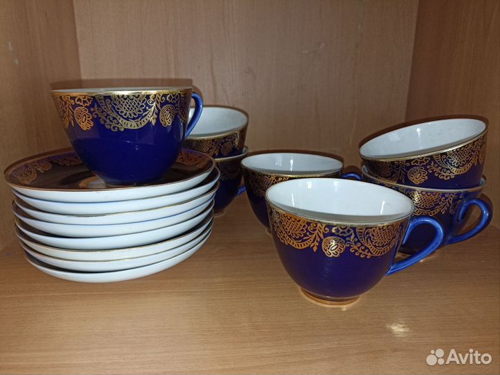 Бронь Сервиз СССР кобальт