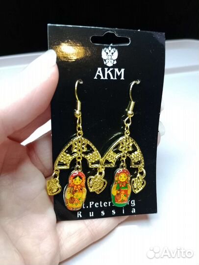 Серьги матрёшки