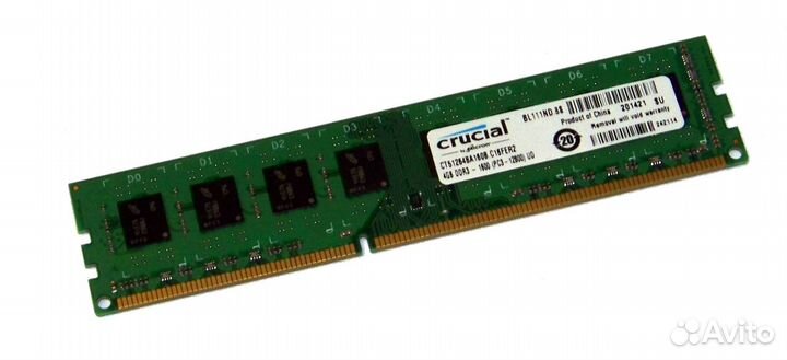 Модуль памяти qumo DDR3 4Gb, PC3-12800, CL11