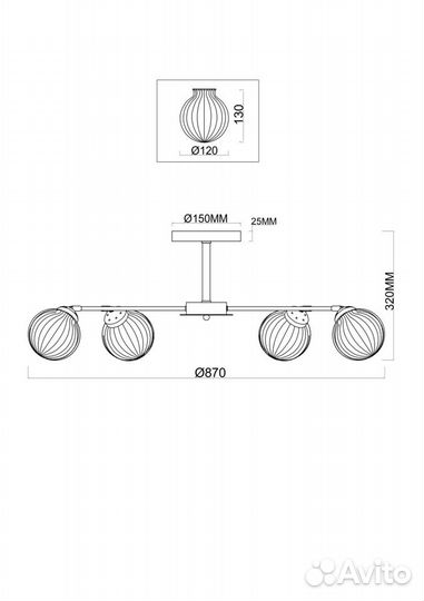 Freya FR5041PL-10BS Daisy потолочная люстра