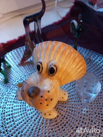 Статуэтки(копилка) цв стекло- ракушки -керамика