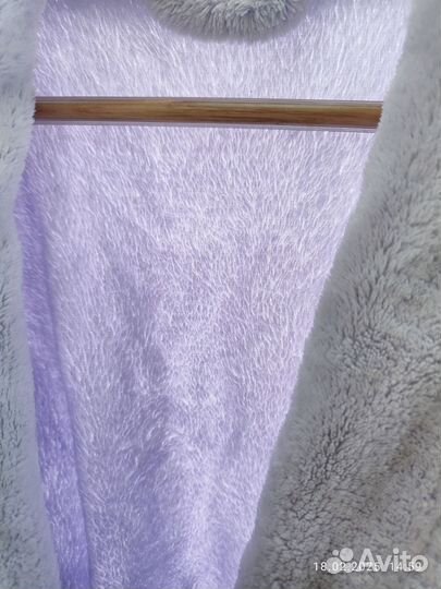 Халат домашний сиреневый плюшевый велсофт