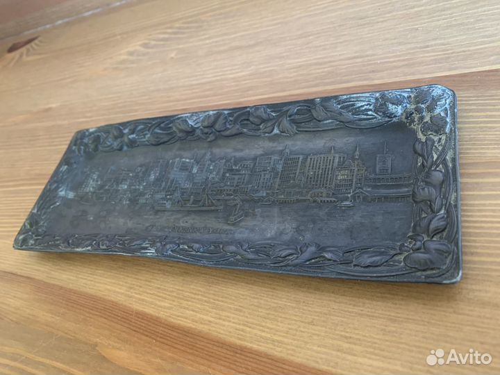 Пепельница / гравюра New York Sky Line, винтаж