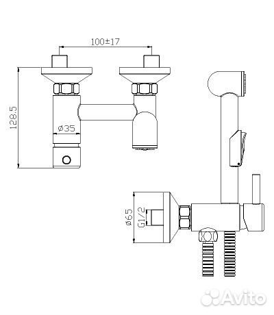 Смеситель Rossinka X25-52 с гигиеническим душем