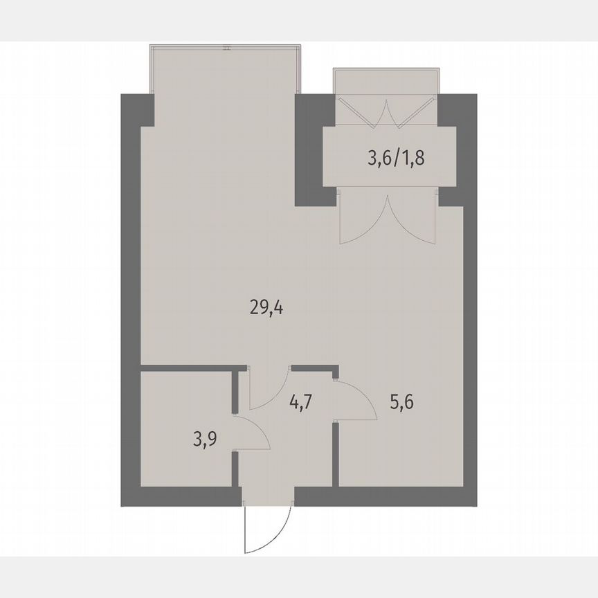 1-к. квартира, 45,4 м², 9/13 эт.