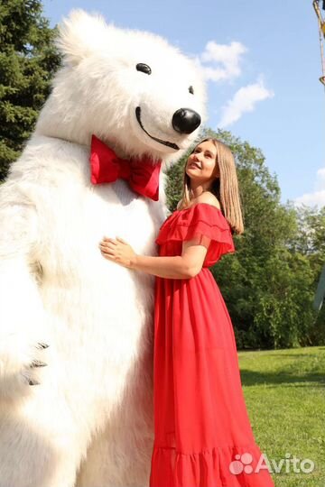 Белый мишка/ростовая кукла/аниматор