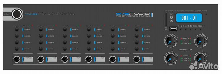 Матричный микшер-усилитель CVGaudio PTM-4120Dm
