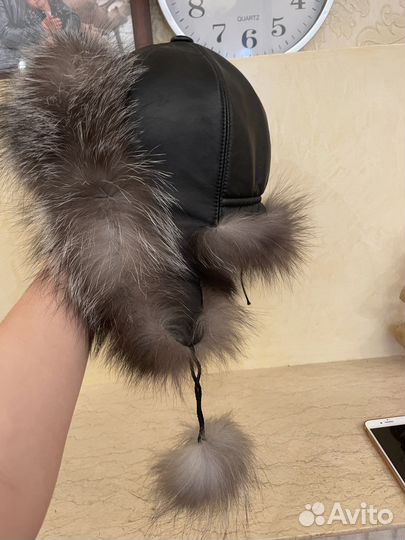 Шапка ушанка из чернобурки