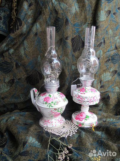 Керосиновые лампы с декором и подсветкой
