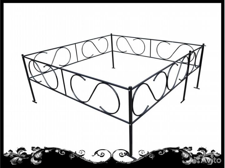 Металлические и кованые оградки на могилу