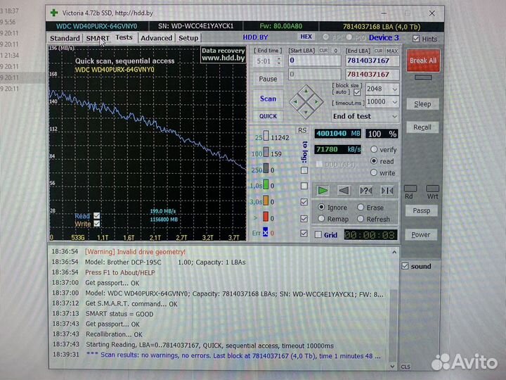 Жесткий диск WD40purx 4Tb