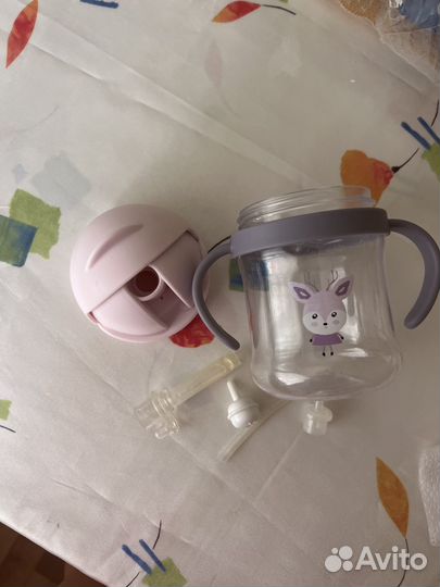 Поильник непроливайка с трубочкой