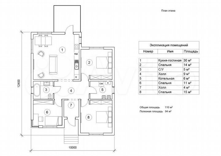 Дом 106 м² на участке 6 сот.