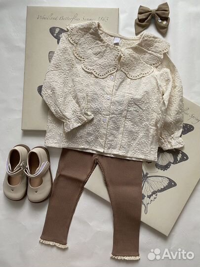 Блуза для девочки в ретро стиле 104-116