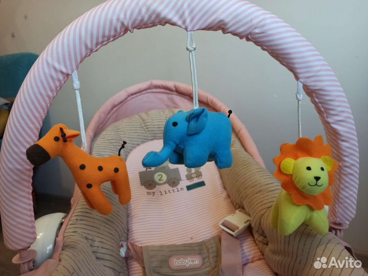 Детский шезлонг Babyton pink для новорождённых