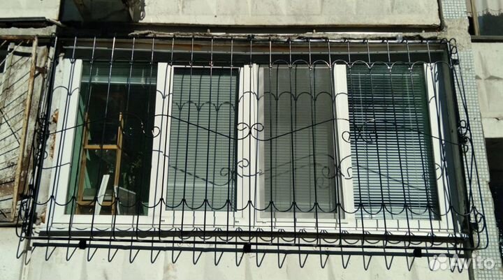 Решетки на окна, лоджии N 1154 из стального прутка
