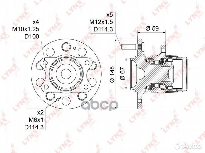 Ступица задняя в сборе с ABS WH-1207 lynxauto