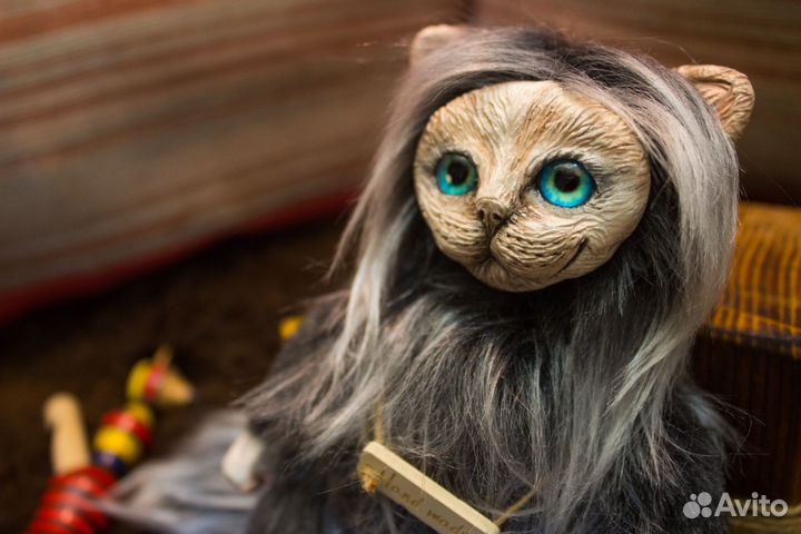 Игрушка ручной работы в смешанной технике