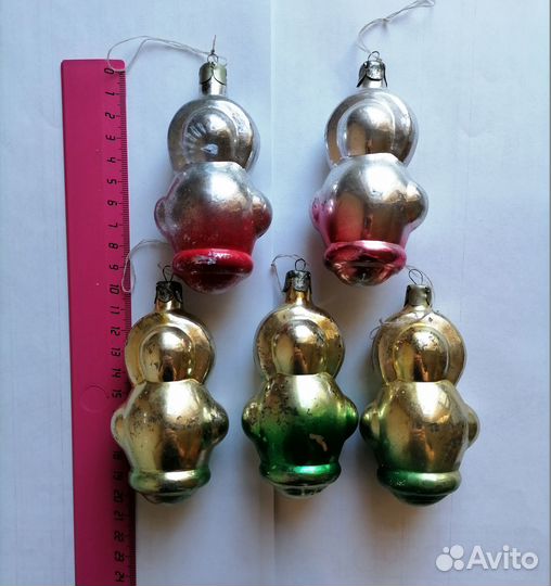 Ёлочные игрушки Чукчи стекло СССР