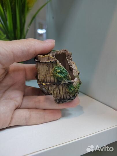 Грот дырявый бочонок для аквариума декор