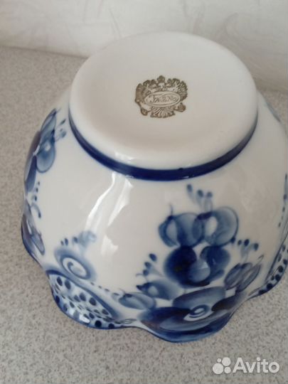 Салатник высокий гжель