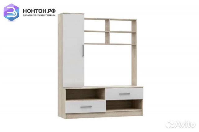 Центральная секция Мартина белый / дуб сонома