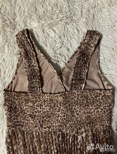 Летнее вечернее леопардовое платье в пол 48 размер